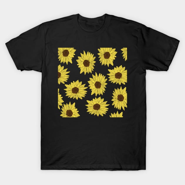 Sunflower Pattern T-Shirt by Richardsonh25